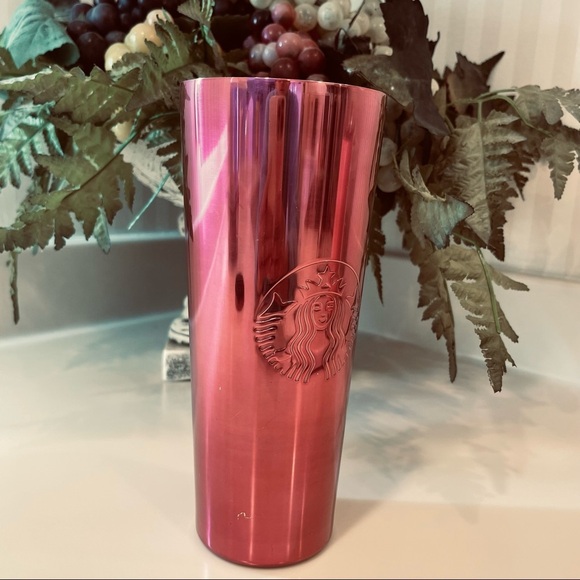 Starbucks Berry Pink 2016 Stainless Steel Cold Beverage Tumbler 24 oz. - Picture 2 of 16